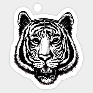 Black and White Tiger Face Sticker